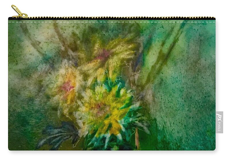 Flower Zip Pouch featuring the painting Yellow Flower by Julia Shapiro