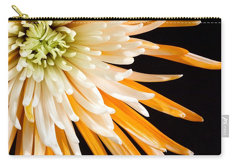 Flower Zip Pouch featuring the photograph Yellow Flower on Black by Al Mueller