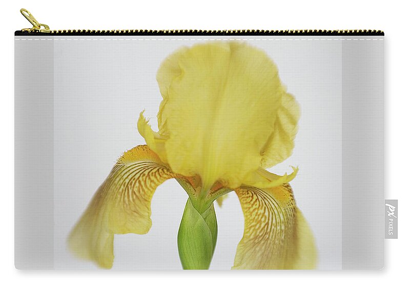 Bloom Zip Pouch featuring the photograph Yellow Iris a Symbol of Passion by David and Carol Kelly