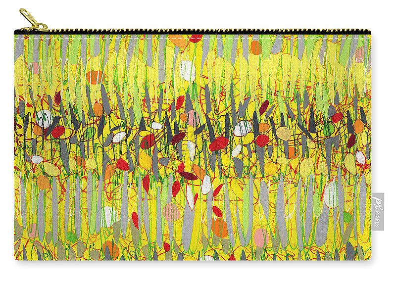 Abstract Zip Pouch featuring the painting Yellow Jazz by Lynne Taetzsch