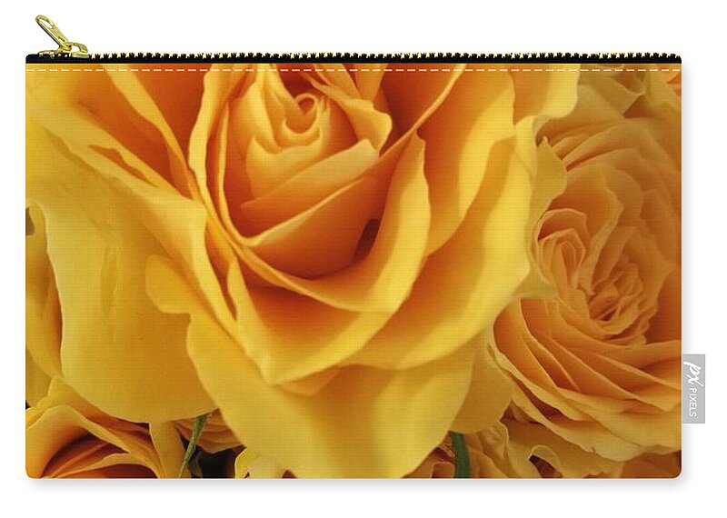 Rose Zip Pouch featuring the photograph Yellow joy by Rosita Larsson