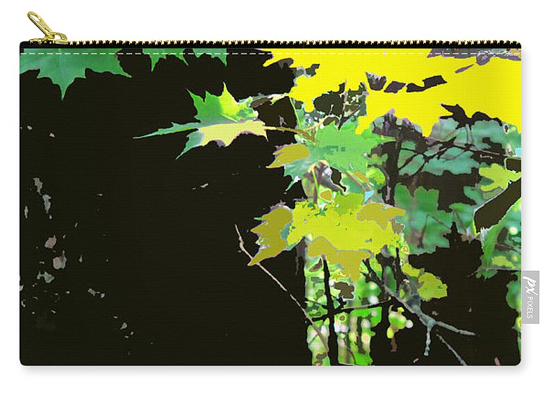 Forest Zip Pouch featuring the digital art Yellow Leaves by Ian MacDonald