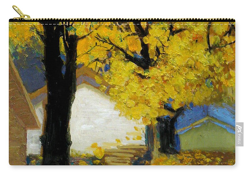 Yellow Carry-all Pouch featuring the painting Yellow by Meihua Lu