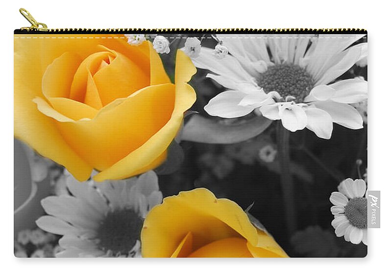Rose Carry-all Pouch featuring the photograph Yellow Roses by Amy Fose