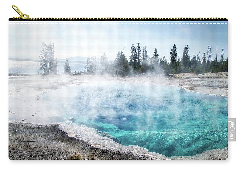 Yellowstone National Park Zip Pouch featuring the photograph Yellowstone Park Abyss Pool In August 02 by Thomas Woolworth