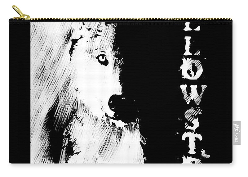 Yellowstone Zip Pouch featuring the photograph Yellowstone Wolf T-Shirt by Max Waugh