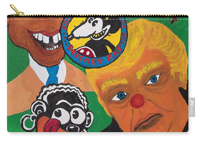 Politics Zip Pouch featuring the painting Yes We Can't by Dean Robinson