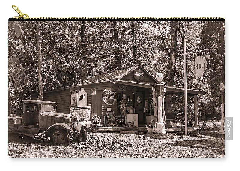 Vintage Zip Pouch featuring the photograph Yesterville Country Store by Lynne Jenkins