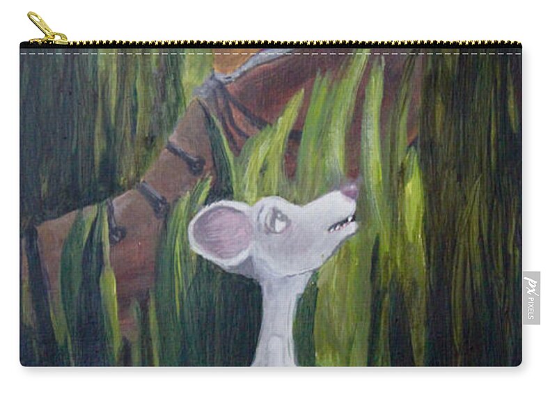 Mouse Carry-all Pouch featuring the painting Yikes Mouse by April Burton
