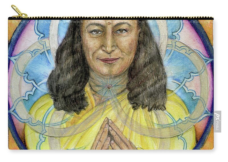 Mandala Zip Pouch featuring the painting Yogananda by Jo Thomas Blaine