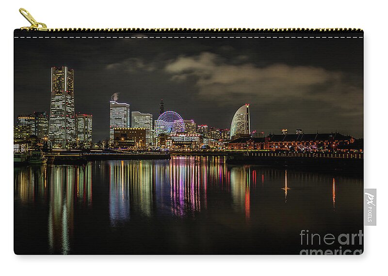 Yokohama Zip Pouch featuring the photograph Yokohama City at Night by Eva Lechner