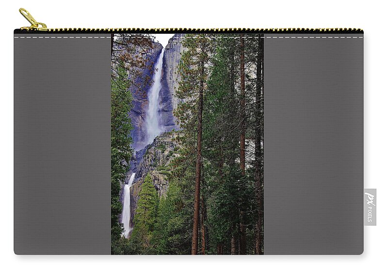 Yosemite Fallls Zip Pouch featuring the photograph Yosemite Falls C by Phyllis Spoor