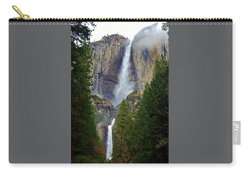 Yosemite Falls Zip Pouch featuring the photograph Yosemite Falls D by Phyllis Spoor