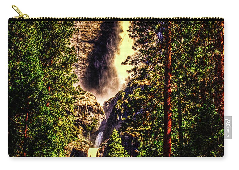 California Zip Pouch featuring the photograph Yosemite Falls Framed by Ponderosa Pines by Roger Passman