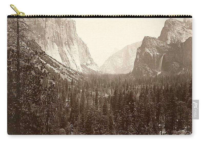 1865 Zip Pouch featuring the photograph YOSEMITE VALLEY, c1865. by Granger