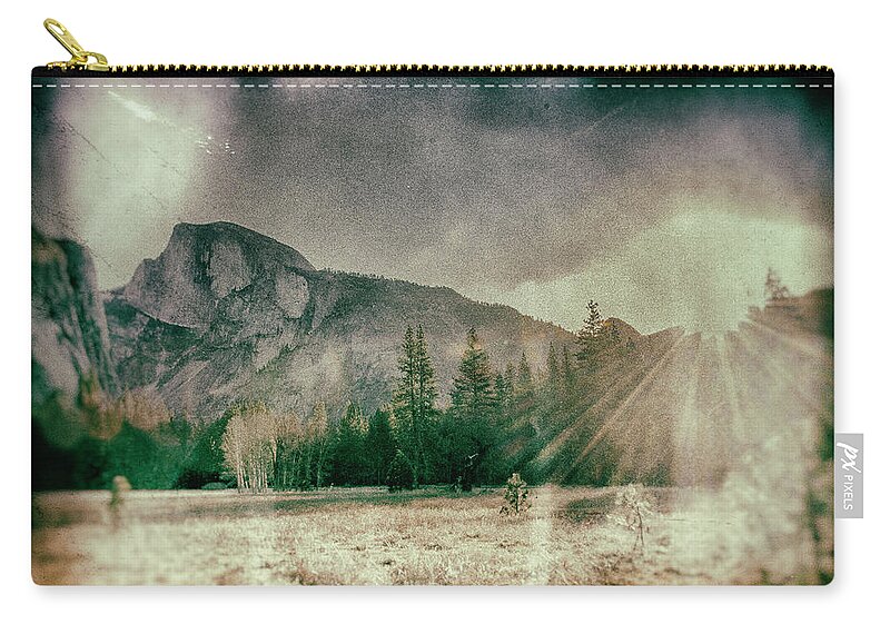 Yosemite Zip Pouch featuring the photograph Yosemite Valley Half Dome Collodion by Lawrence Knutsson