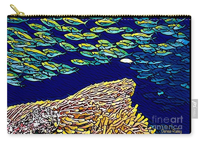Coral Reef Carry-all Pouch featuring the digital art You Be You by Denise Railey