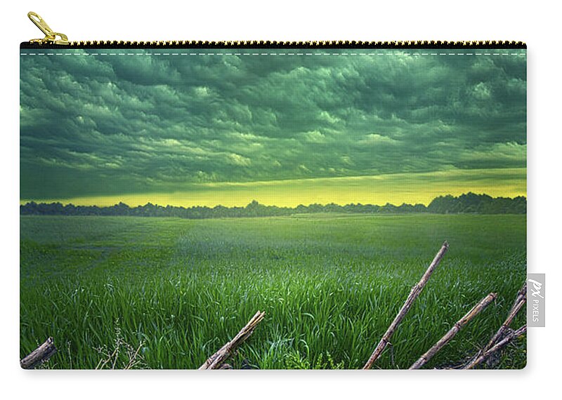 Country Zip Pouch featuring the photograph You Can Dance In The Storm by Phil Koch