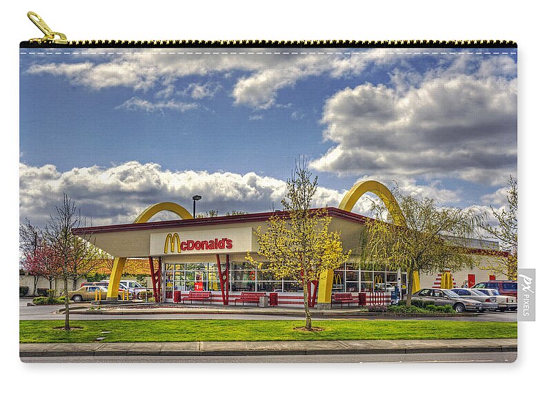 Mcdonald's Zip Pouch featuring the photograph You Deserve a Break Today by Chris Anderson