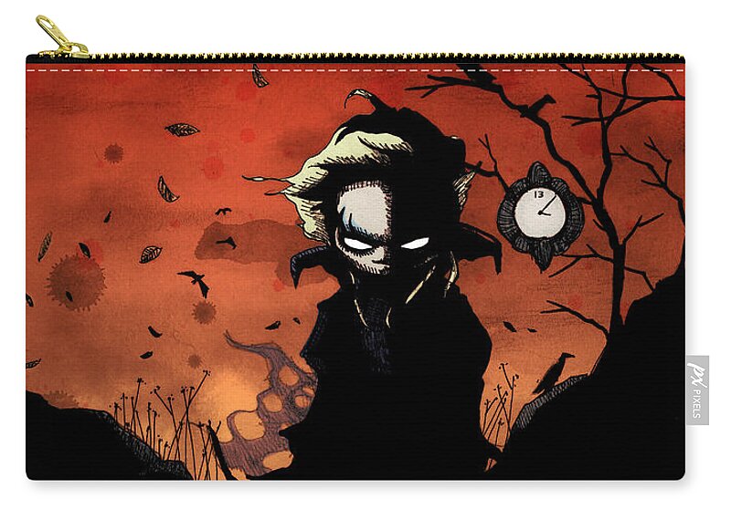Labyrinth Zip Pouch featuring the drawing You Have Thirteen Hours by Ludwig Van Bacon