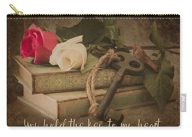 Valentine Zip Pouch featuring the photograph You Hold the Key to My Heart by Teresa Wilson