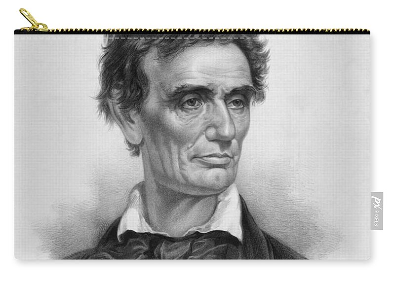 Abraham Lincoln Zip Pouch featuring the drawing Young Abe Lincoln by War Is Hell Store