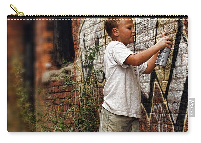 Young Zip Pouch featuring the photograph Young Vandal by Gordon Dean II