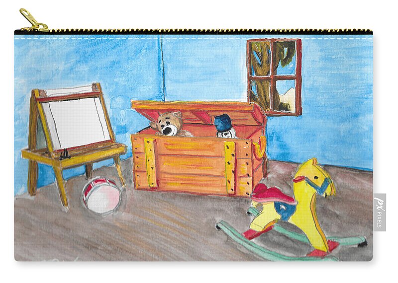 Toy Zip Pouch featuring the painting Your Toy Room by David Bigelow