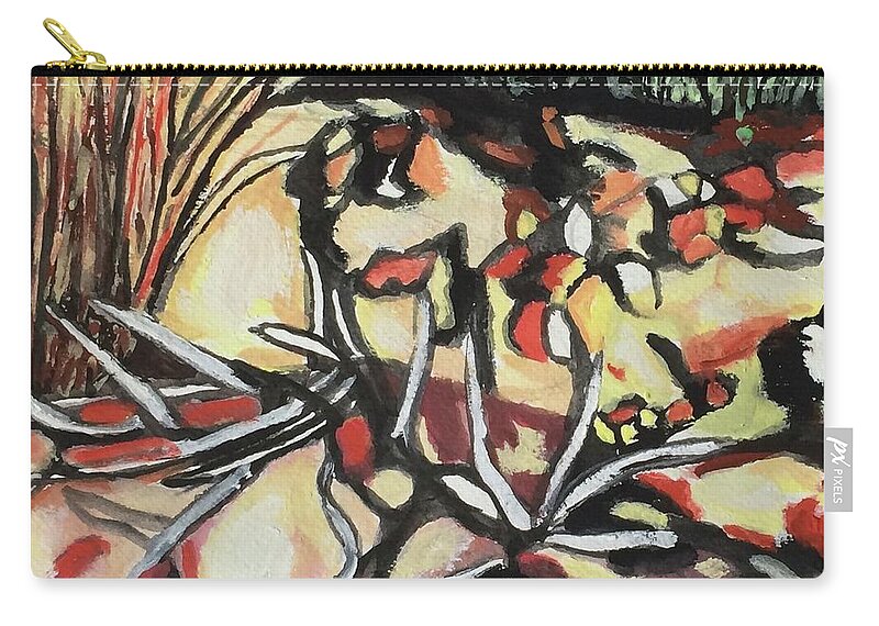 Landscape Zip Pouch featuring the painting Zancara 1 by Enrique Ojembarrena