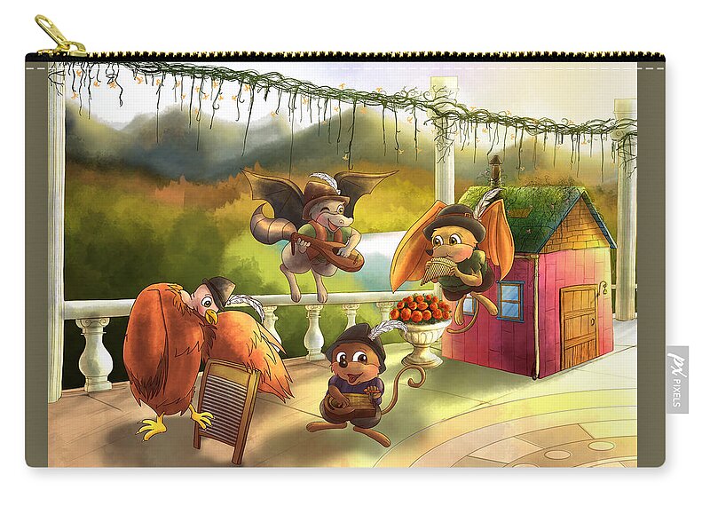  The Wurtherington Diary Zip Pouch featuring the painting Zeke Cedric Alfred and Polly by Reynold Jay