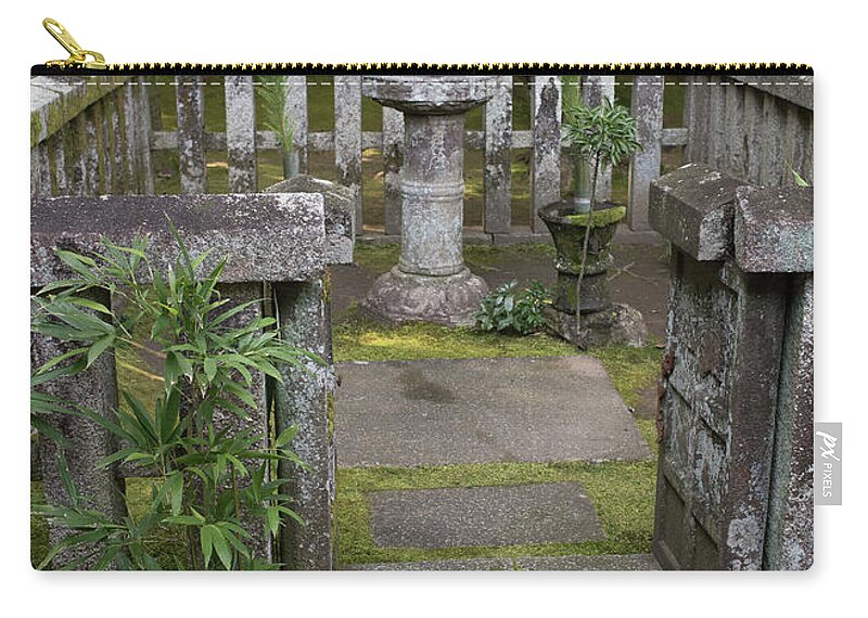 Zen Zip Pouch featuring the photograph Zen Garden, Kyoto Japan 3 by Perry Rodriguez