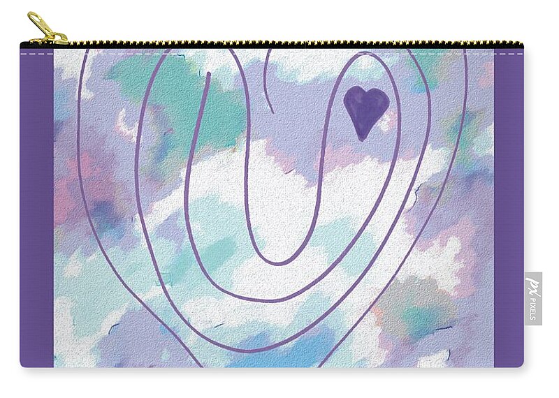 Heart Zip Pouch featuring the photograph Zen Heart Labyrinth Pastel by Mars Besso