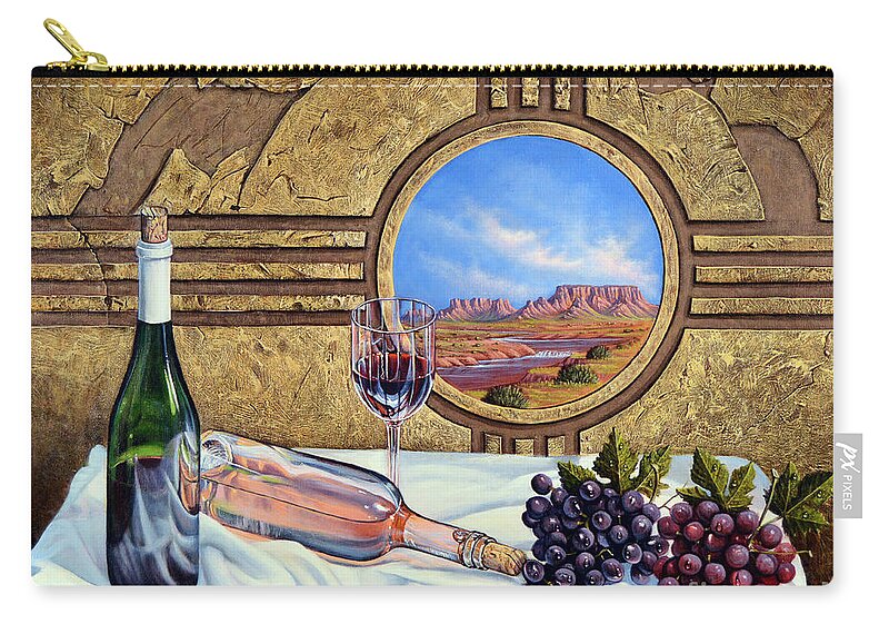 Wine Carry-all Pouch featuring the painting Zia Wine by Ricardo Chavez-Mendez