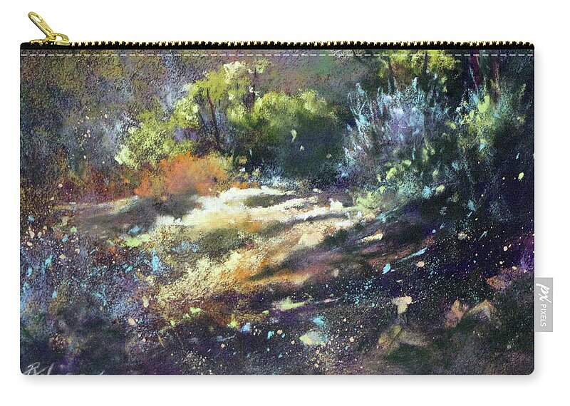 Landscape Zip Pouch featuring the painting Zig Zag Path by Rae Andrews