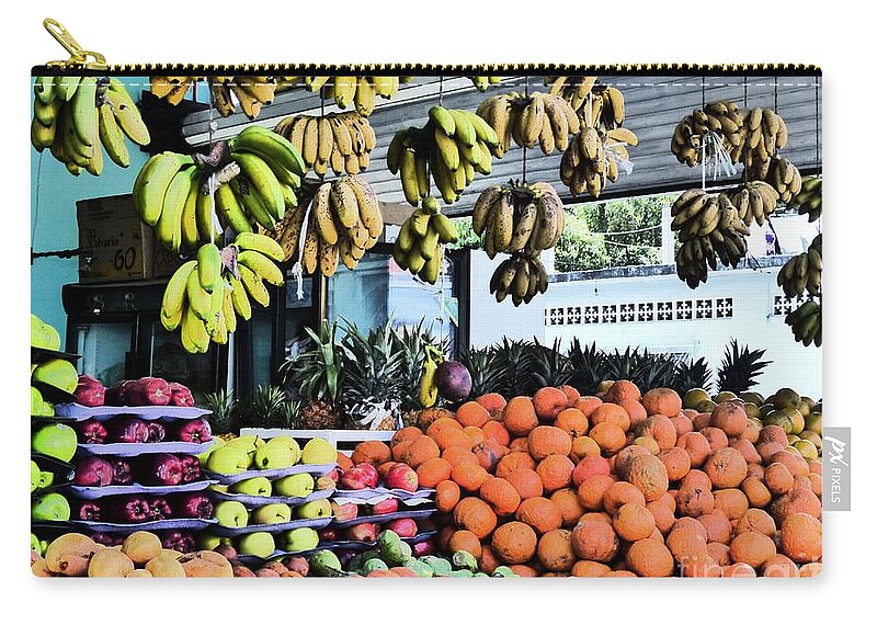 Piled-high Fruit Zip Pouch featuring the photograph Zihuatanejo Market by Rosanne Licciardi