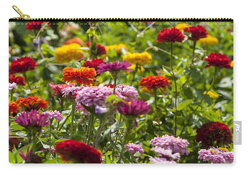 Beallesville Zip Pouch featuring the photograph Zinniapaloosa by Brian Green