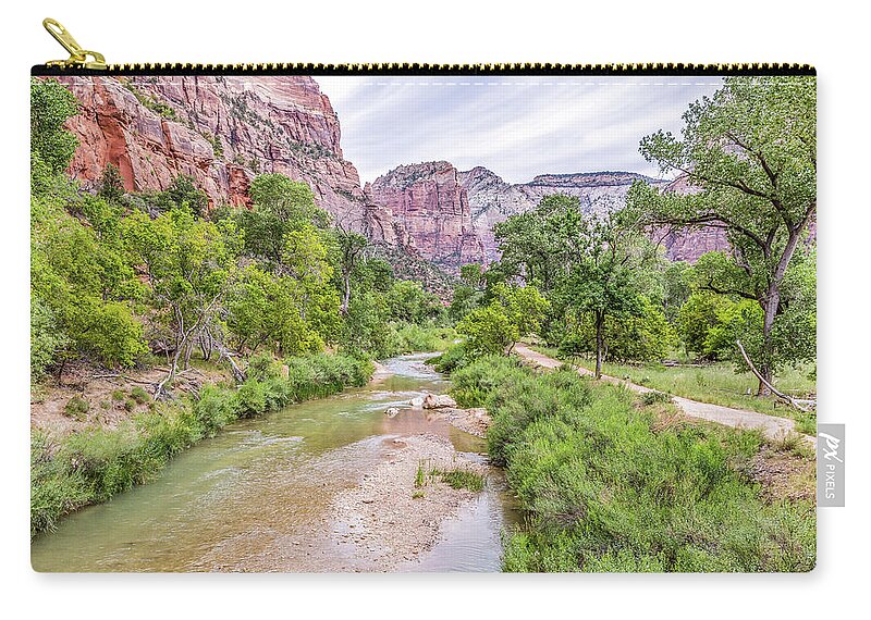 Zion Zip Pouch featuring the photograph Zion in the Morning by Mark Joseph