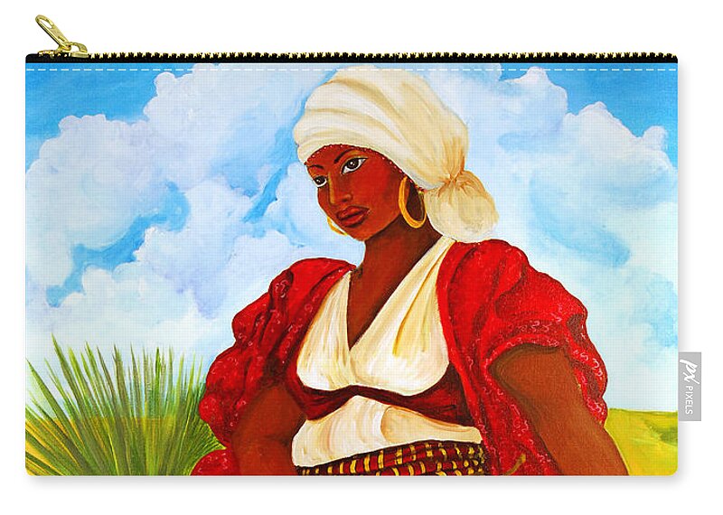 Gullah Carry-all Pouch featuring the painting Zipporah by Diane Britton Dunham