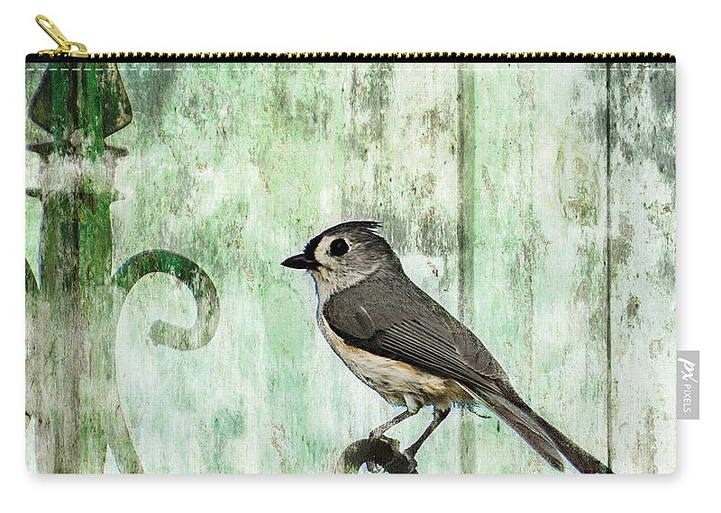 Bird Zip Pouch featuring the photograph Zoe's Tufted Titmouse by Cynthia Wolfe