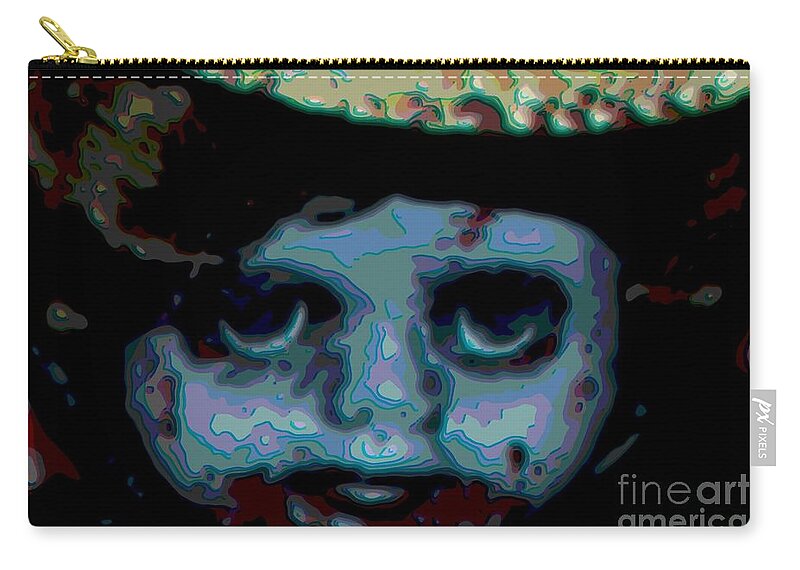 Zombie Zip Pouch featuring the digital art Zombie Abstract THREE by Beverly Shelby