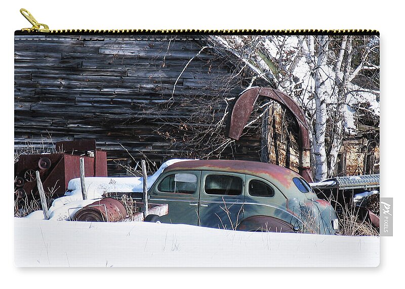 Classic Car Zip Pouch featuring the photograph 028 - Suicide Doors by David Ralph Johnson