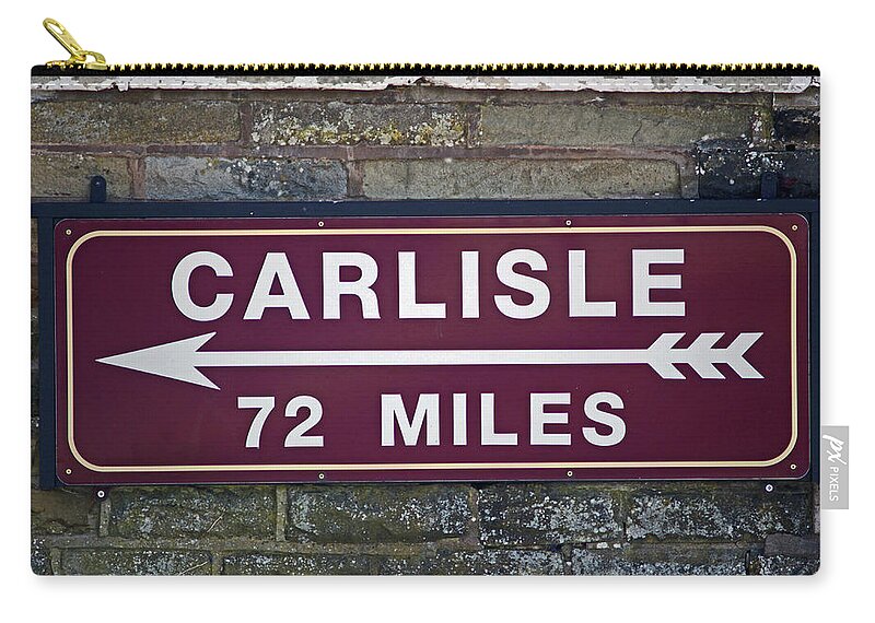 Settle Carry-all Pouch featuring the photograph 06/06/14 SETTLE. Period Destination Board. by Lachlan Main
