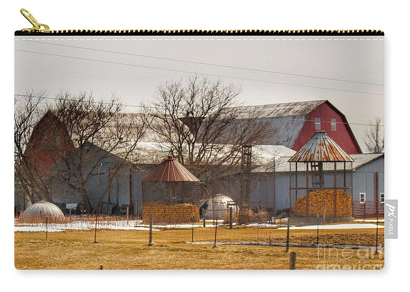 Barn Zip Pouch featuring the photograph 0662 - Hidden Red by Sheryl L Sutter