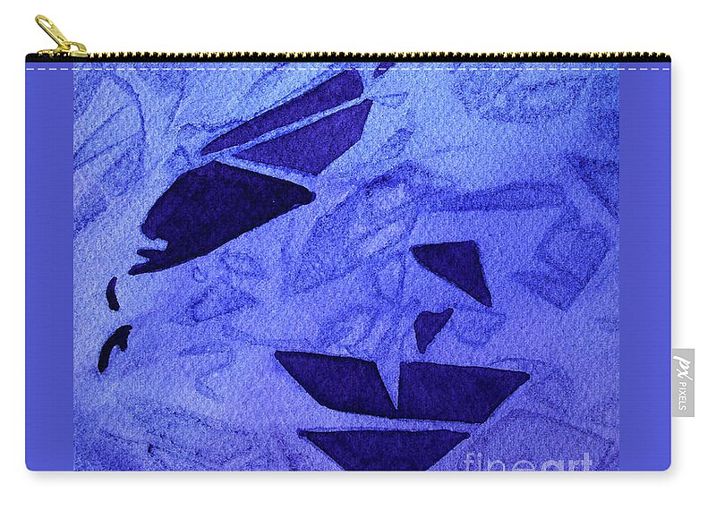 Paintings Zip Pouch featuring the painting 08 Purple Abstract 1 by Kathy Braud