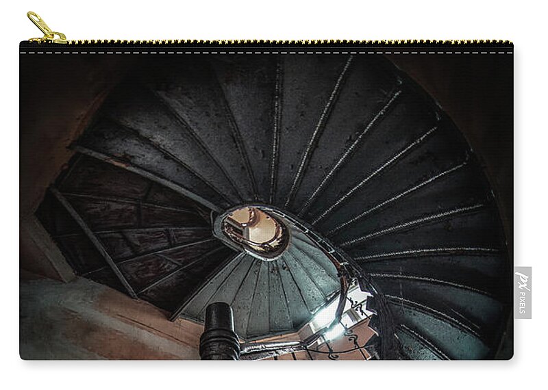 Stairway Zip Pouch featuring the photograph Abandoned Staircase #1 by Jaroslaw Blaminsky