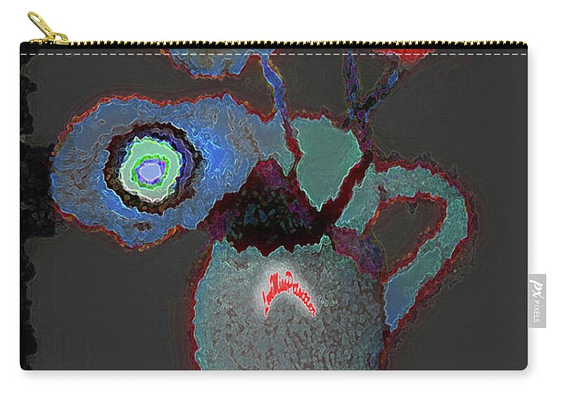 Art Zip Pouch featuring the digital art Abstract Floral Art 356 by Miss Pet Sitter