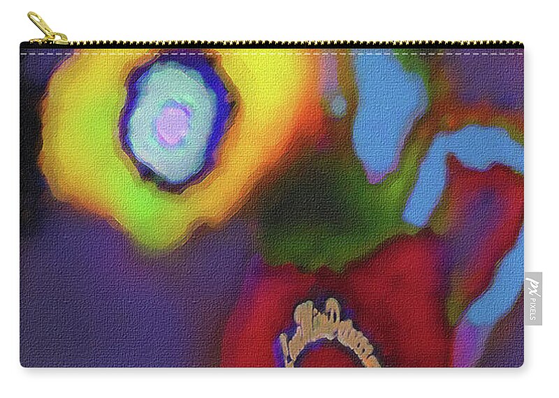 Art Zip Pouch featuring the digital art Abstract Floral Art 811 by Miss Pet Sitter