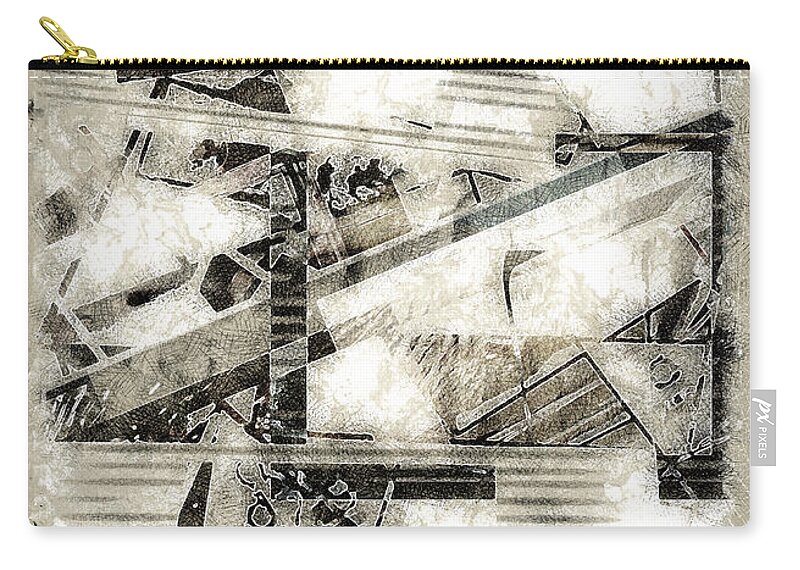 Abstract Zip Pouch featuring the digital art Abstract Triptych #1 by Art Di