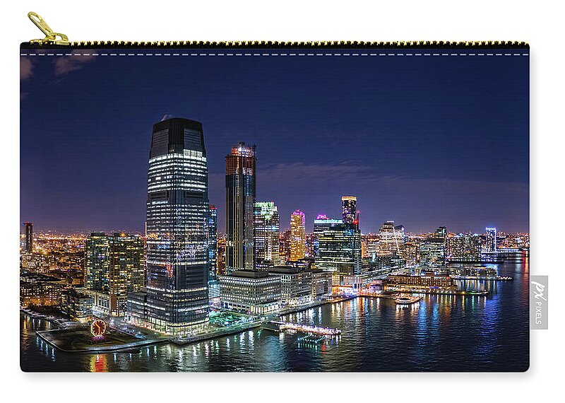 Jersey City Zip Pouch featuring the photograph Aerial panorama of Jersey City #1 by Mihai Andritoiu