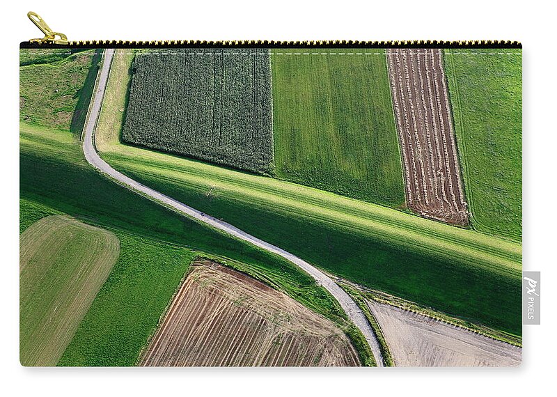 Scenics Zip Pouch featuring the photograph Aerial Photo Vistula Flood Embankment #1 by Dariuszpa